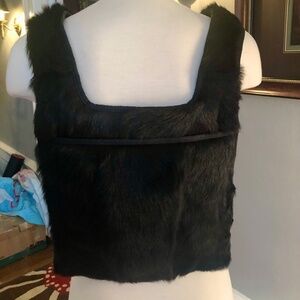 PRADA Black Goat Hair Backpack with Chest Rig and velcro adjustments